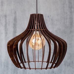 Calipso chandelier / Wood Pendant Light/ Handmade lamp / Chandelier Lighting /Hanging lamp / Industrial Modern chandelier /  Wenge