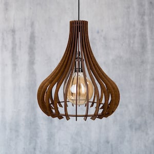 Falisty Pendant Light / Ceiling light / Hanging lamp / Chandelier light / Modern / Industrial chandelier / Lights/Walnut