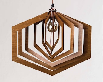 ASHA Wood Pendant / Light Chandelier / Lighting Hanging lamp / Modern chandelier / Industrial / Eco-friendly / Bohemia Wenge
