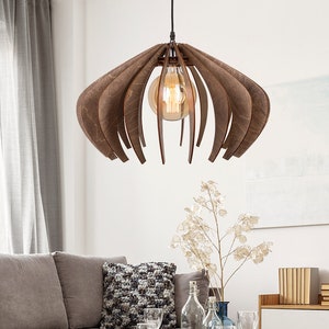 Cerise Wood Pendant Light, Cerise, Ceiling Light, Chandelier Light, Modern chandelier, Lights, Industrial, grey image 2