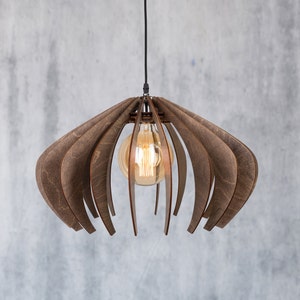 Cerise Wood Pendant Light, Cerise, Ceiling Light, Chandelier Light, Modern chandelier, Lights, Industrial, grey image 1