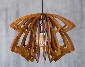 Evolette chandelier/ pendant light/wood lamp/wood pendant light/ wood chandelier/ mid century modern/ industrial lamp/ ceiling light