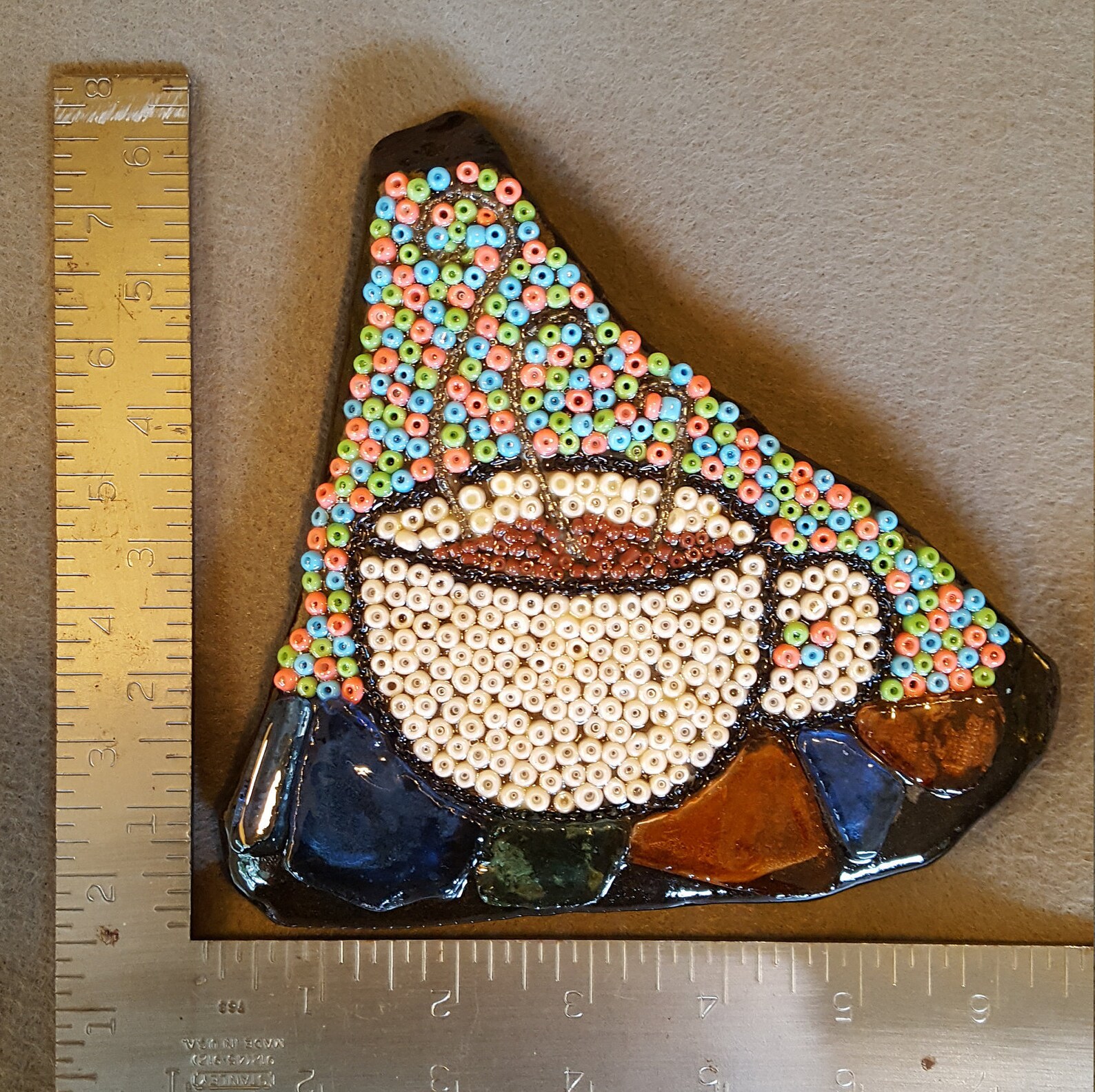 Coffee Mosaic Art Collectible bead sculpture tea mosaic Etsy