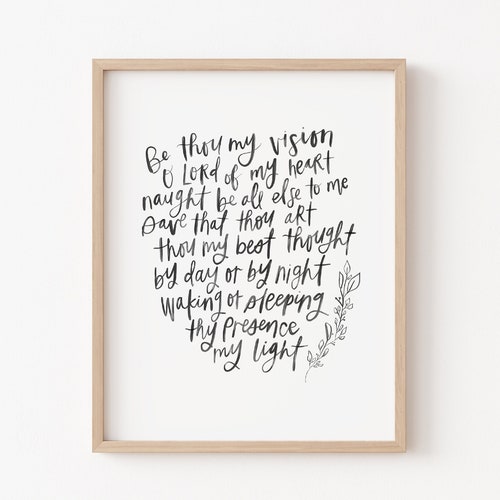 Be Thou My Vision Printable Wall Art / Christian Hymn Lyrics Etsy