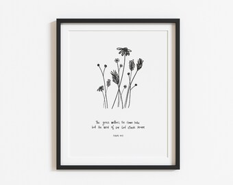Flower Bible Print Etsy