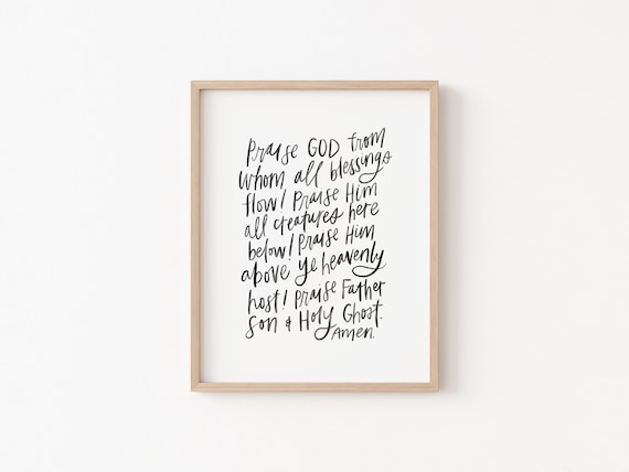 Doxology Printable Wall Art / Christian Hymn Lyrics Print / | Etsy