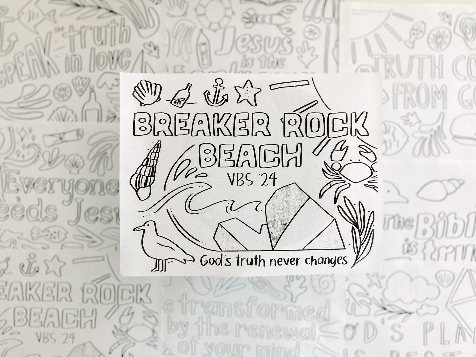 VBS 2024 Breaker Rock Beach, Printable Coloring Pages - Etsy