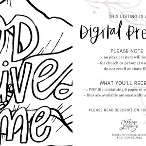 May include: Black and white coloring page with the text "God give me" in a bold, stylized font. The text is surrounded by a cloud-like shape.