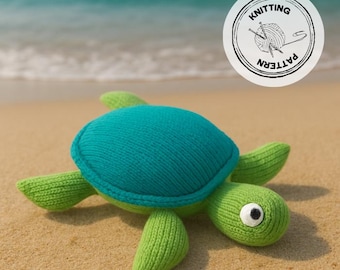 Knitted Turtle Pattern PDF – Easy DK Yarn Soft Toy