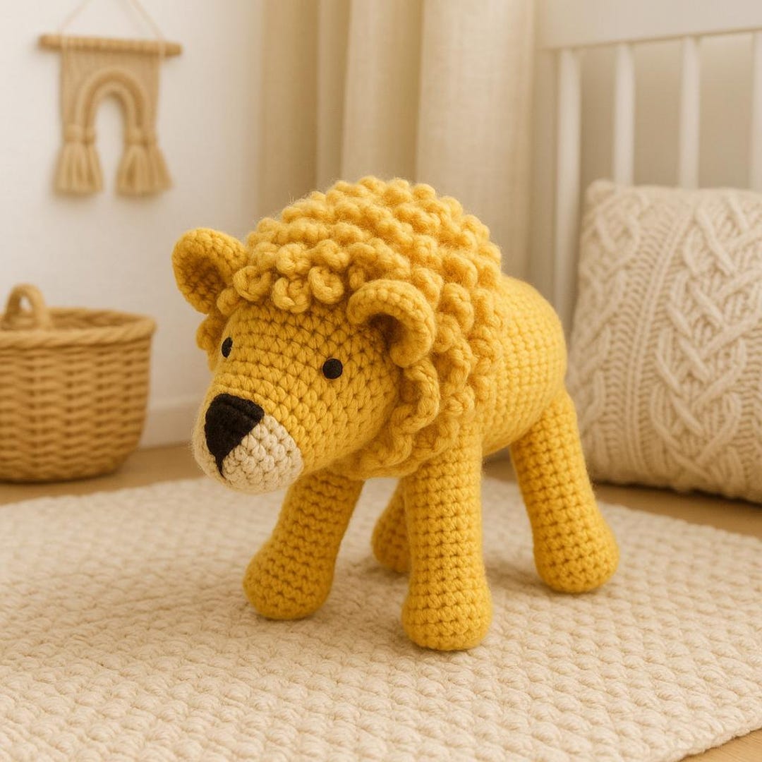 Lion Crochet Pattern: Amigurumi Jungle Animal Toy (PDF Download) - Etsy