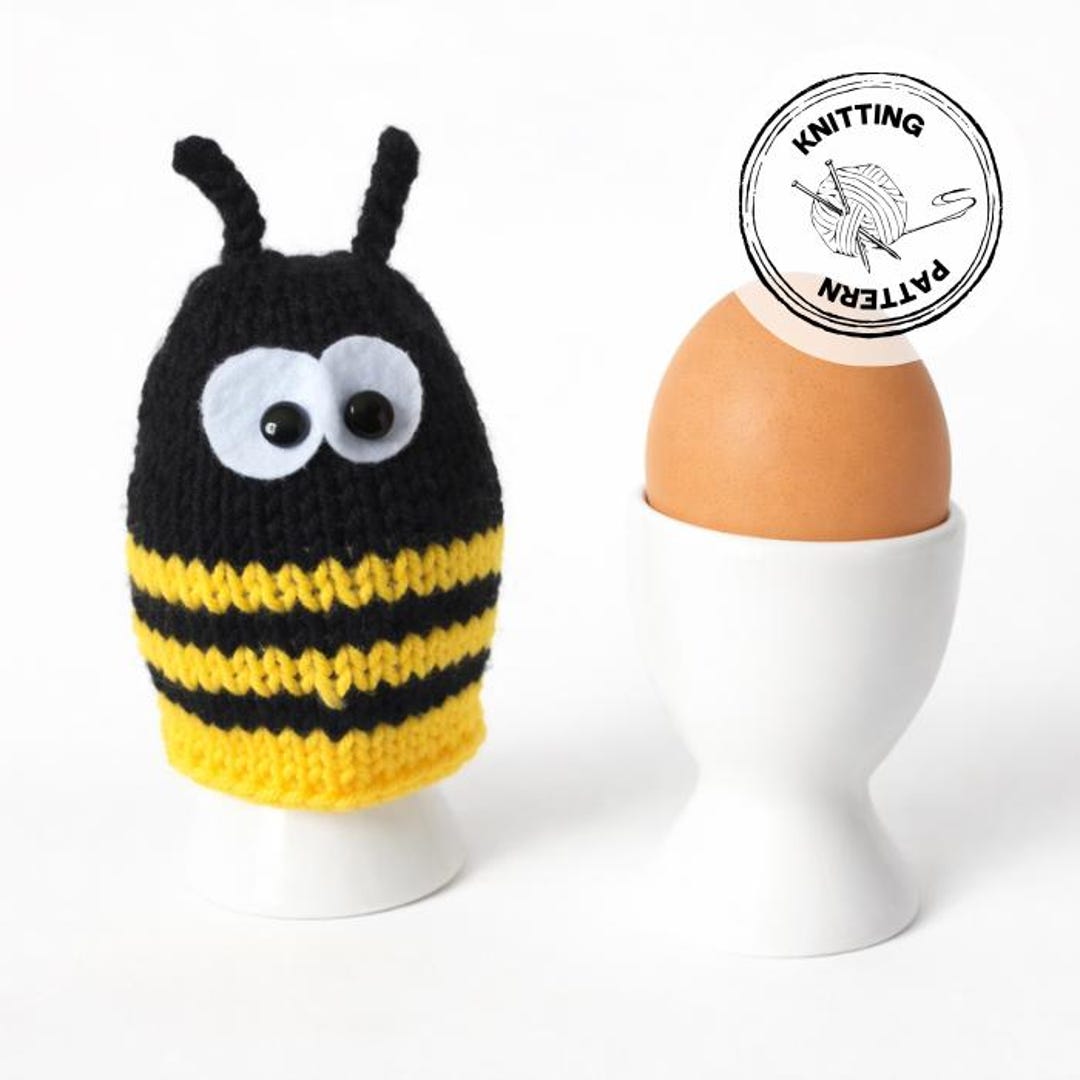 Bumblebee Egg Cosy Knitting Pattern | DK Yarn, Easter Decor (PDF ...