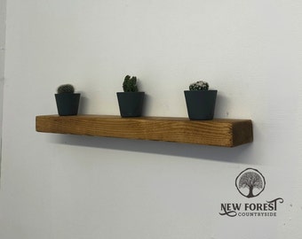 Rustic Floating Shelf/ Shelves  - chunky extra narrow solid wood. Farmhouse Style. Free Postage. Decorative