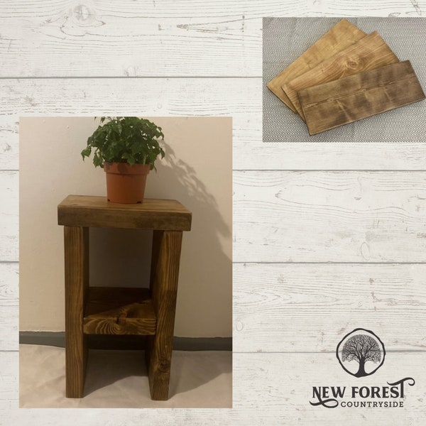 Rustic Side Table Chunky Bedside Table, Coffee Table, Plant Stand Farmhouse Solid Wood M, Storage Unit Chunky timber FREE DELIVERY UK Made