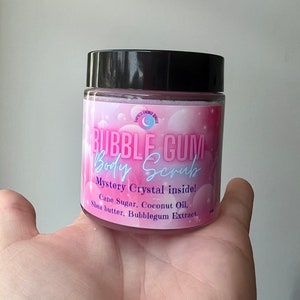 Bubble Gum Sugar Scrub With a Myster Crystal Inside Coconut - Etsy