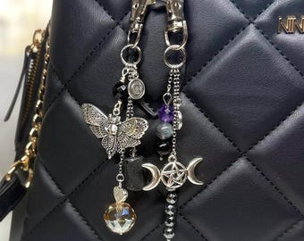 Charms de sac en pierres précieuses - Porte-clés en cristal faits main pour la protection, l'énergie et le style