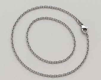 Roestvrijstalen kabelketting - 2 mm duurzame aanslagbestendige hangerketting | Lengtes: 15-24 inch