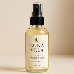 Sweet Vanilla Body Oil: All-Natural Grapeseed & Almond Oil - 4 fl oz