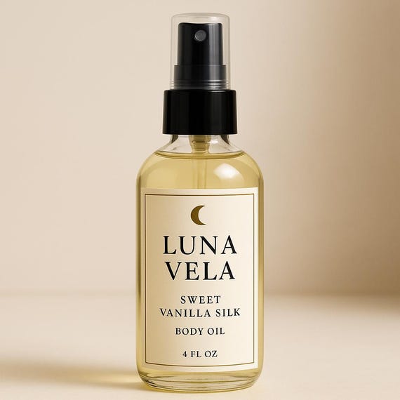 Sweet Vanilla Body Oil: All-Natural Grapeseed & Almond Oil - 4 fl oz