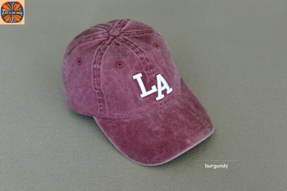 LA 3D Embroidered Baseball Cap: Pigment Dyed Cotton Trucker  display picture 3