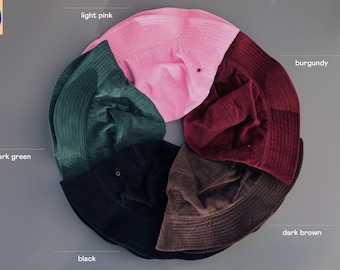Unisex 100% Cotton Corduroy Stylish Bucket Hat with Cozy, Comfy, Lightweight, Foldable and Packable