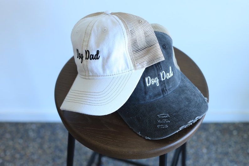 Cute Adjustable Summer Mesh Vintage Style Dog Mom Dog Dad Caps Embroidered in USA