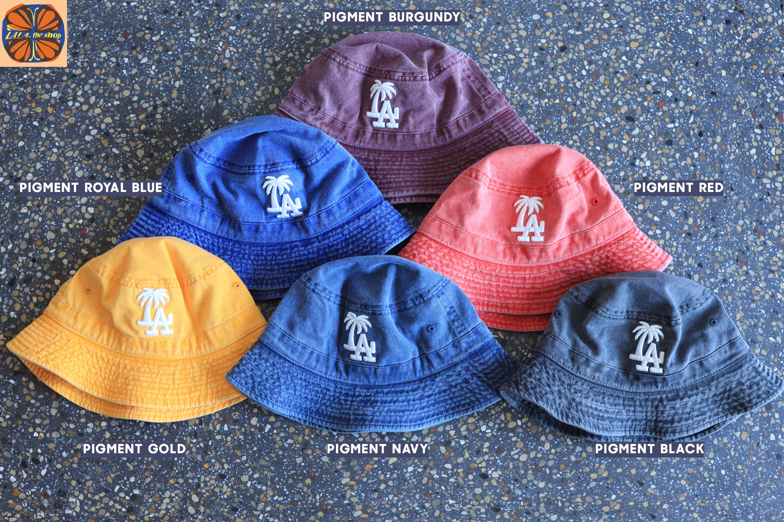 3D Embroidered LA Palm Tree Bucket Hat - 100% Cotton - Etsy