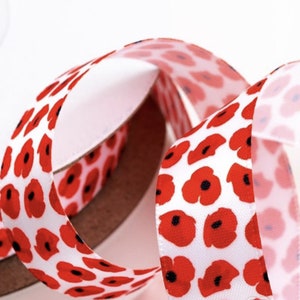 Poppy Satin Ribbon 16mm x 1 Metre or 10 Metre Roll