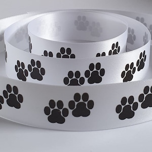 Double Paw Prints 25mm various lengths/colours cake ribbon gift wrap