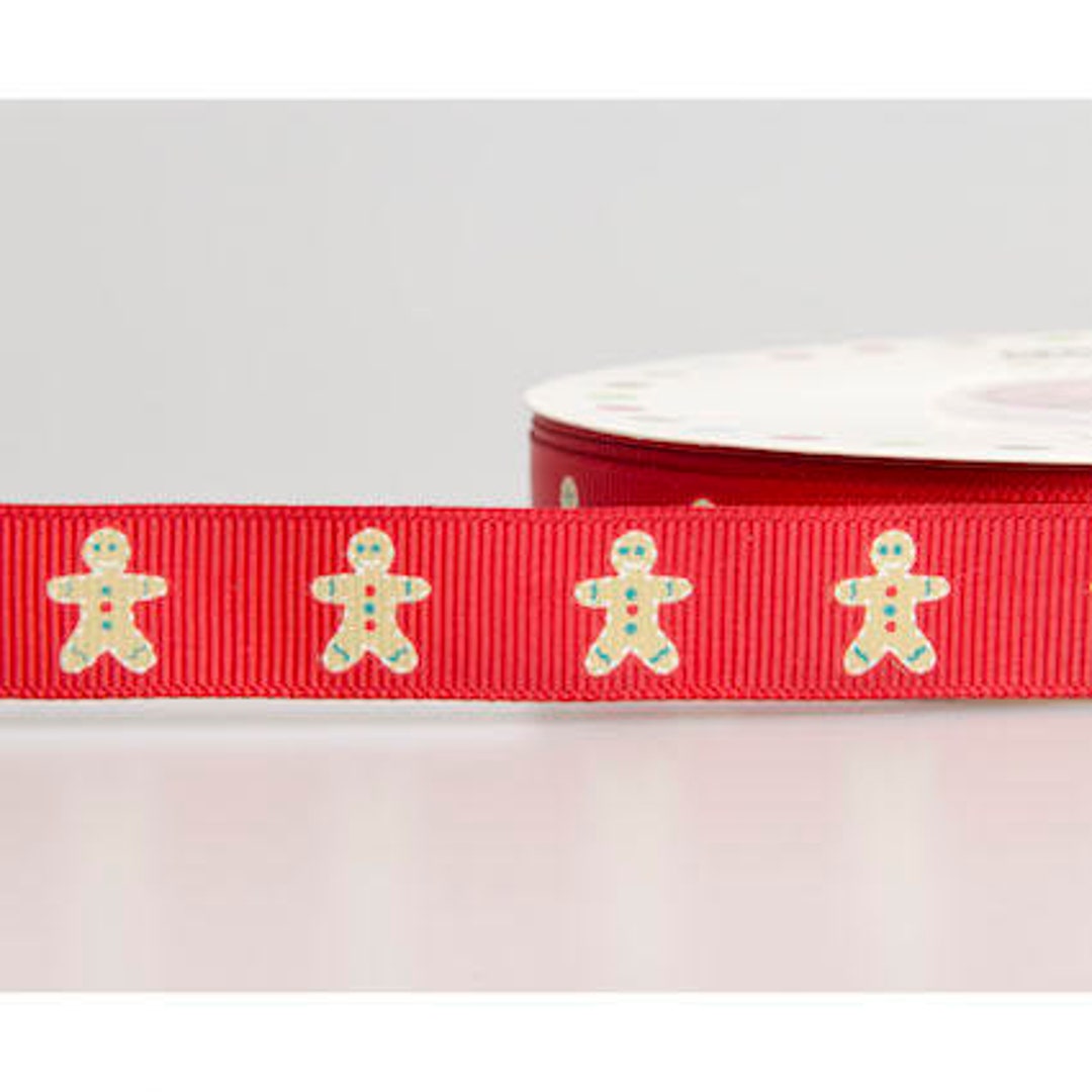 Christmas Ribbon Man Gingerbread Man Christmas Ribbon in Red 16mm X 1 Metre - Etsy