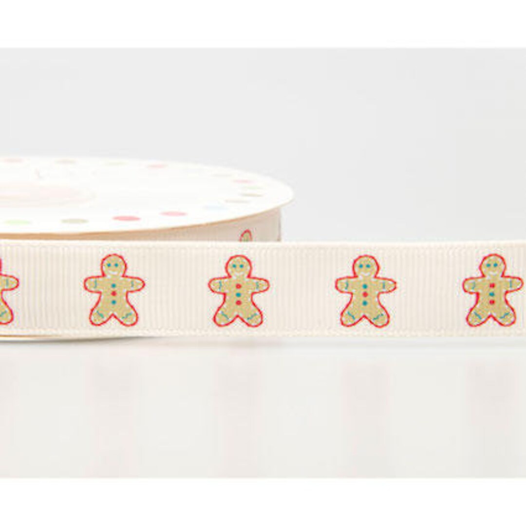 Christmas Ribbon Man Gingerbread Man Christmas Ribbon in Antique White 16mm X 1 Metre - Etsy