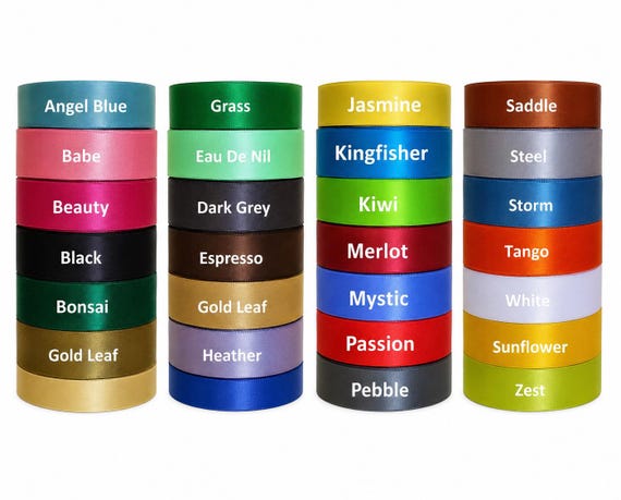 25mm Double Sided Quality Satin Ribbon Manufactured in the UK Various lengths & Colours Available