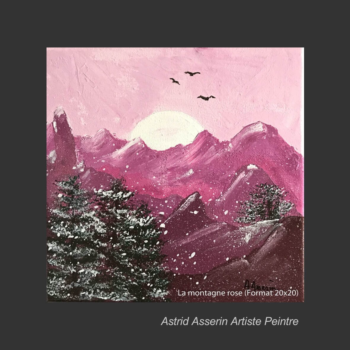 Toile Acrylique, La Montagne Rose