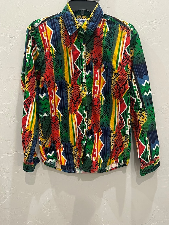 Vintage Wrangler Western Shirt 90s Womens Colorfu… - image 1