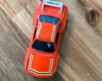 Vintage Shinsei Orange BMW 3.0 CSL in 407 Mini 1/40 Scale