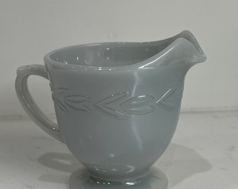 CHOICE Hazel Atlas Fire King Oven Proof Iridescent Gray OR Marigold Peach Luster Glass Creamer | Fire King Laurel Pattern