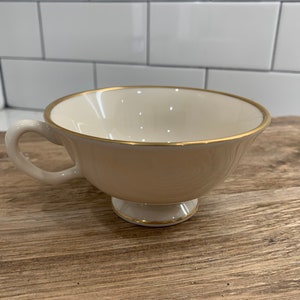 Tasse blanche et dorée Lenox Imperial Mansfield | Tasse de rechange fabriquée aux États-Unis