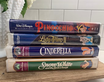 KEUZE Walt Disney VHS-video's Assepoester Pinocchio Lady en de Vagebond II Sneeuwwitje
