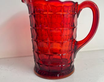 Dzbanek szklany Vintage Amberina Ruby Red 8 cali Sunset Constillation