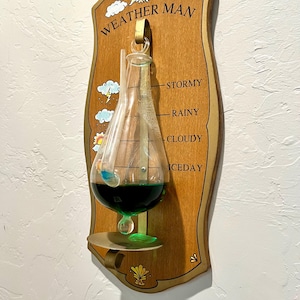 Vintage Weather Glass Goethe Barometer - Vintage Weather Man Glass Barometer