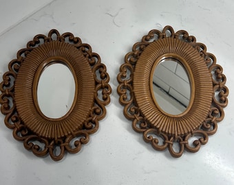 Homeco Oval Wicker BOHO Wall Mirror Vintage Home Decor