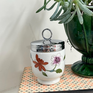 XL Royal Worcester Floral Fruit Porcelain Egg Coddler Made in England