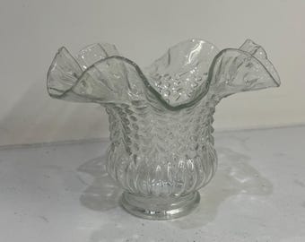 Ruffled Tulip Clear Glass Vintage Lamp Shade 2” Fitter