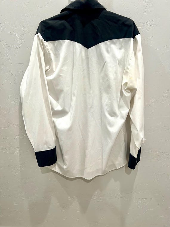 Vintage Ranch And Town Retro Western Wear Pearl Snap Shirt Mens Large 16.5 View 2