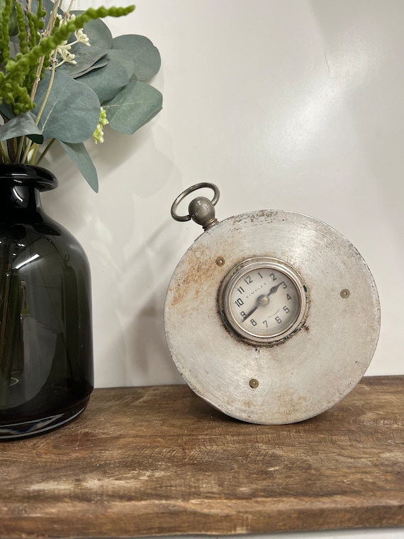 Antique Simplex Silver Watchman’s Timepiece Clock 