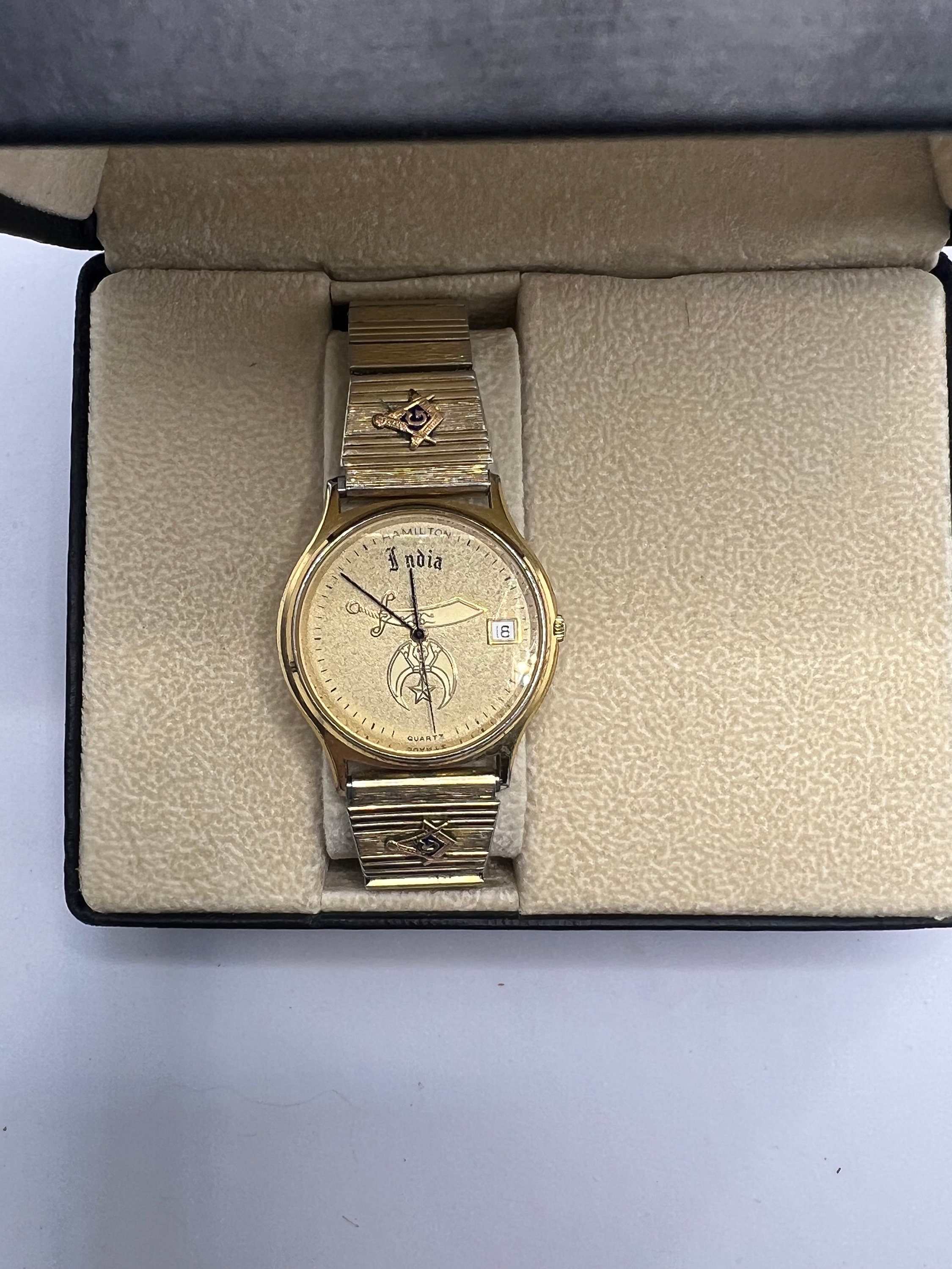 Vintage Gold Filled Hamilton 9912 Knights Templar India Masonic Vintage Gold Filled Hamilton 9912 Knights Templar India Masonic