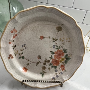 Mikasa Garden Club Silk Bouquet Vintage Dinner Plate Floral Beige Retired Patter | Deadstock Vintage Oven Proof 10.75” Plates