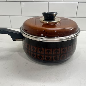 Vintage West Bend Spade Saucepan Cookware Brown Retro BoHo MCM