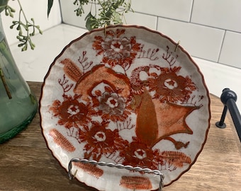 Japanese Satsuma Orange and Gold Scalloped 6.5” Plate | Replacement Plate | Wall Plate