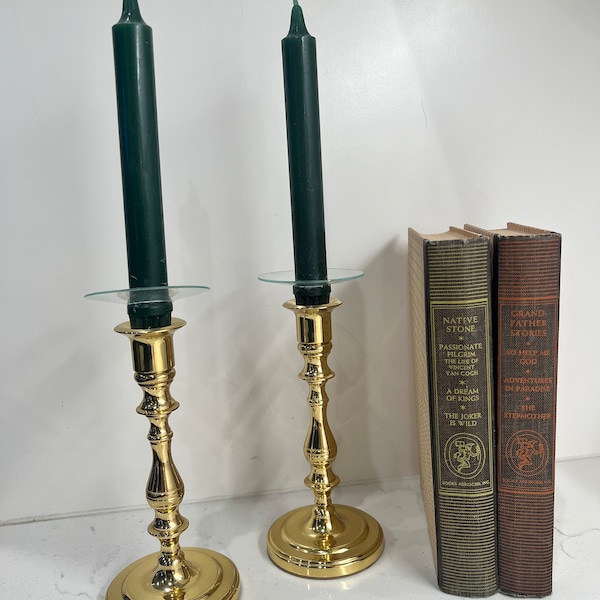 Brass Baldwin 7” Forged Vintage Candlesticks