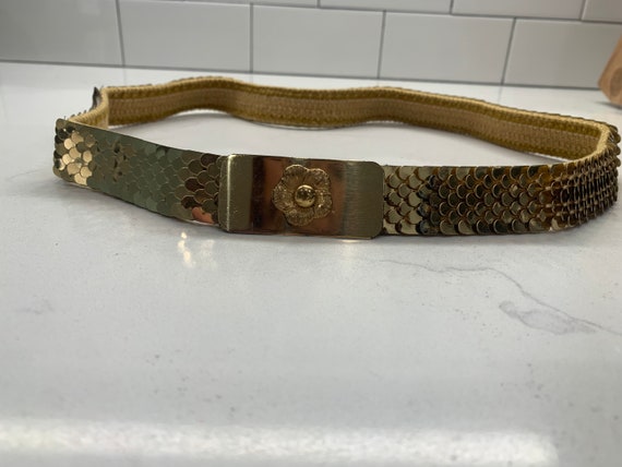 Gold Vintage 1980s Stretch Belt Small/Medium - image 2